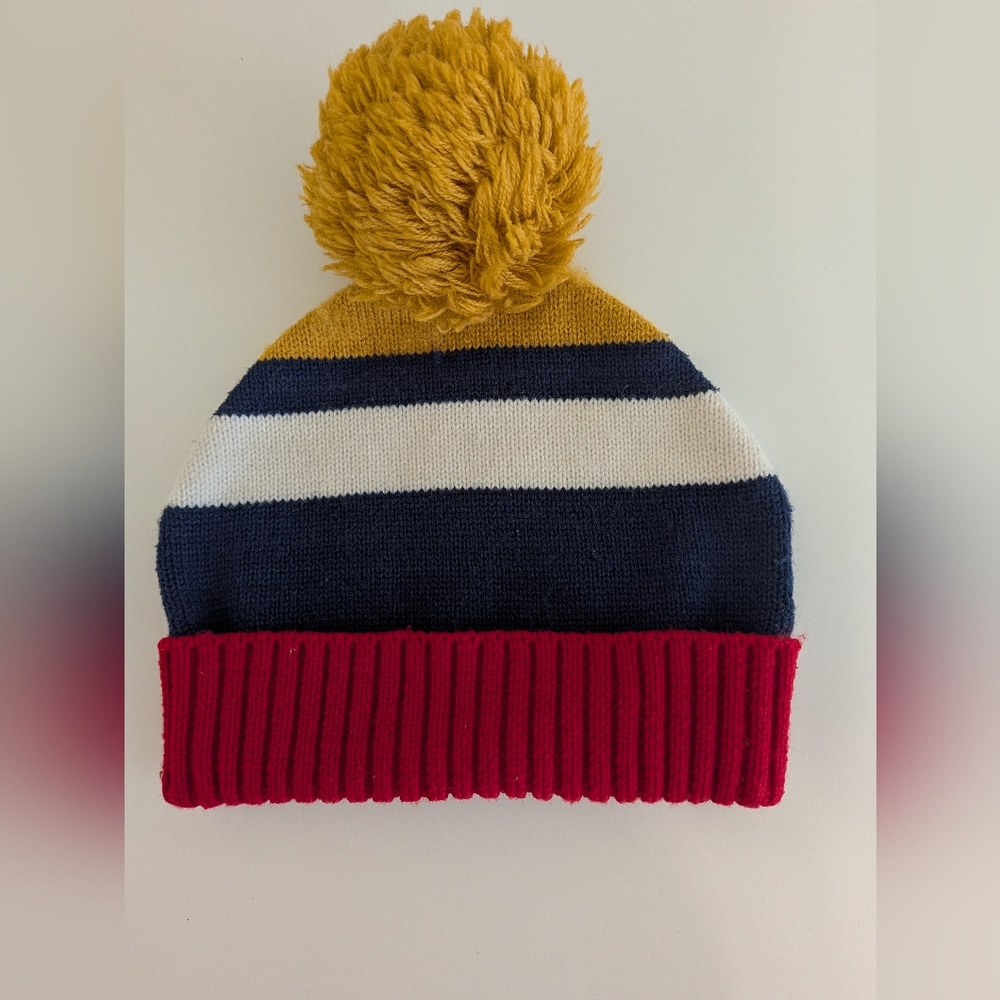 F&F Colorful Striped Kids‎ Beanie with Pom Pom